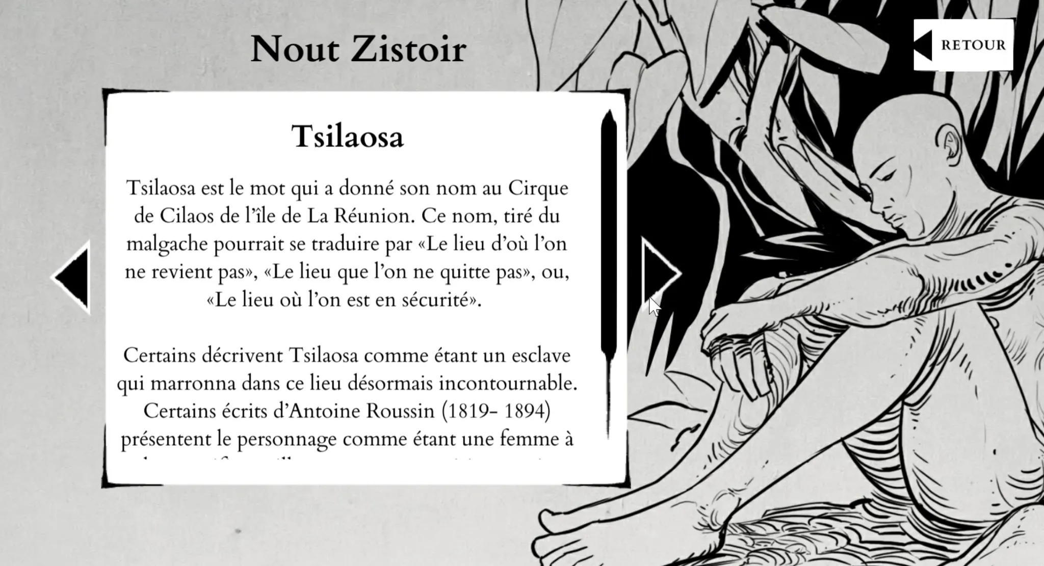 « Nout Zistoir », la page qui raconte la légende de Tsilaosa.